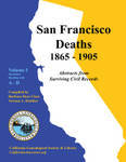 San Francisco Deaths 1865 - 1905 Volume I: A-D