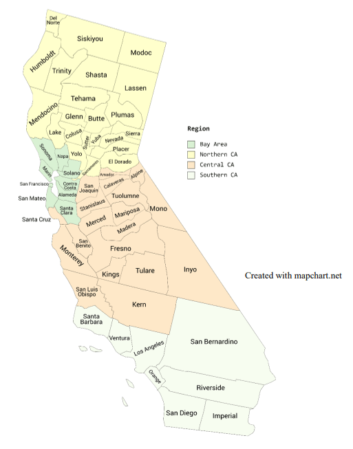 map of California counties